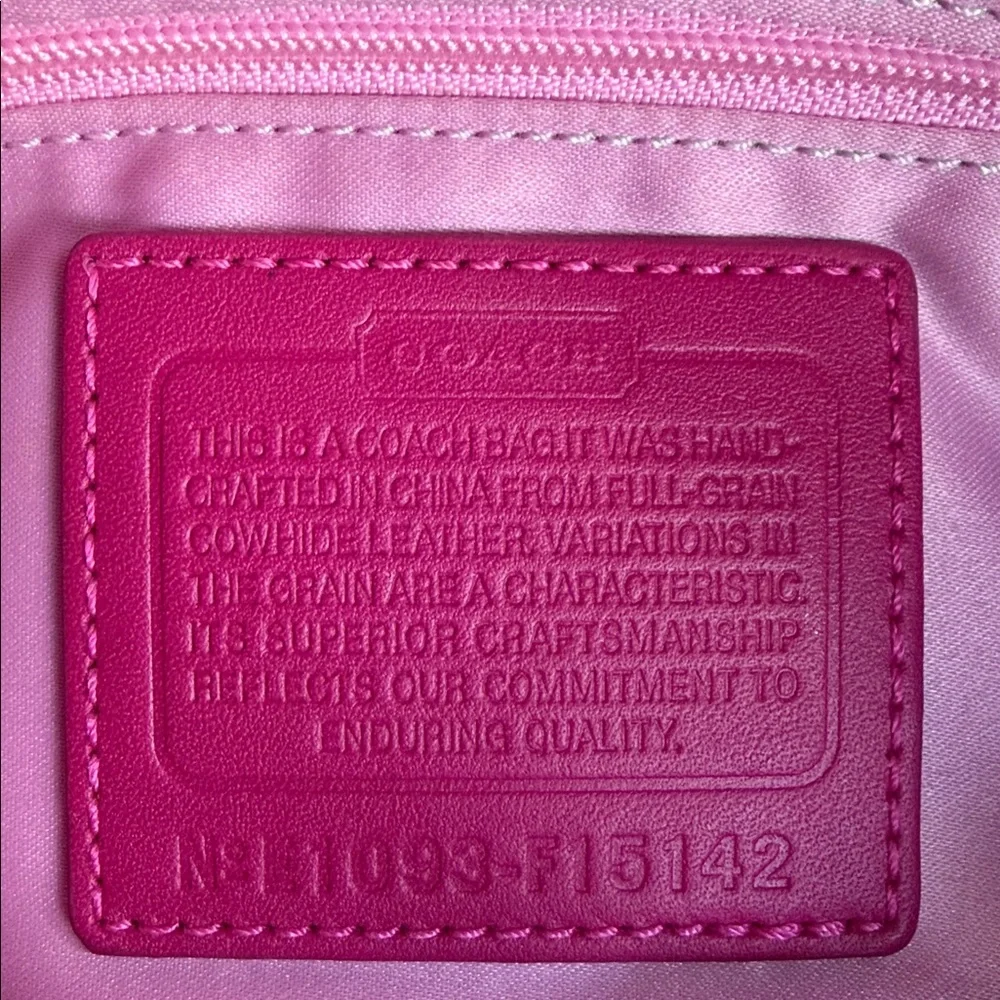 COACH Signature Berry Pink Patent Leather Tote Bag - Picture 11 of 16